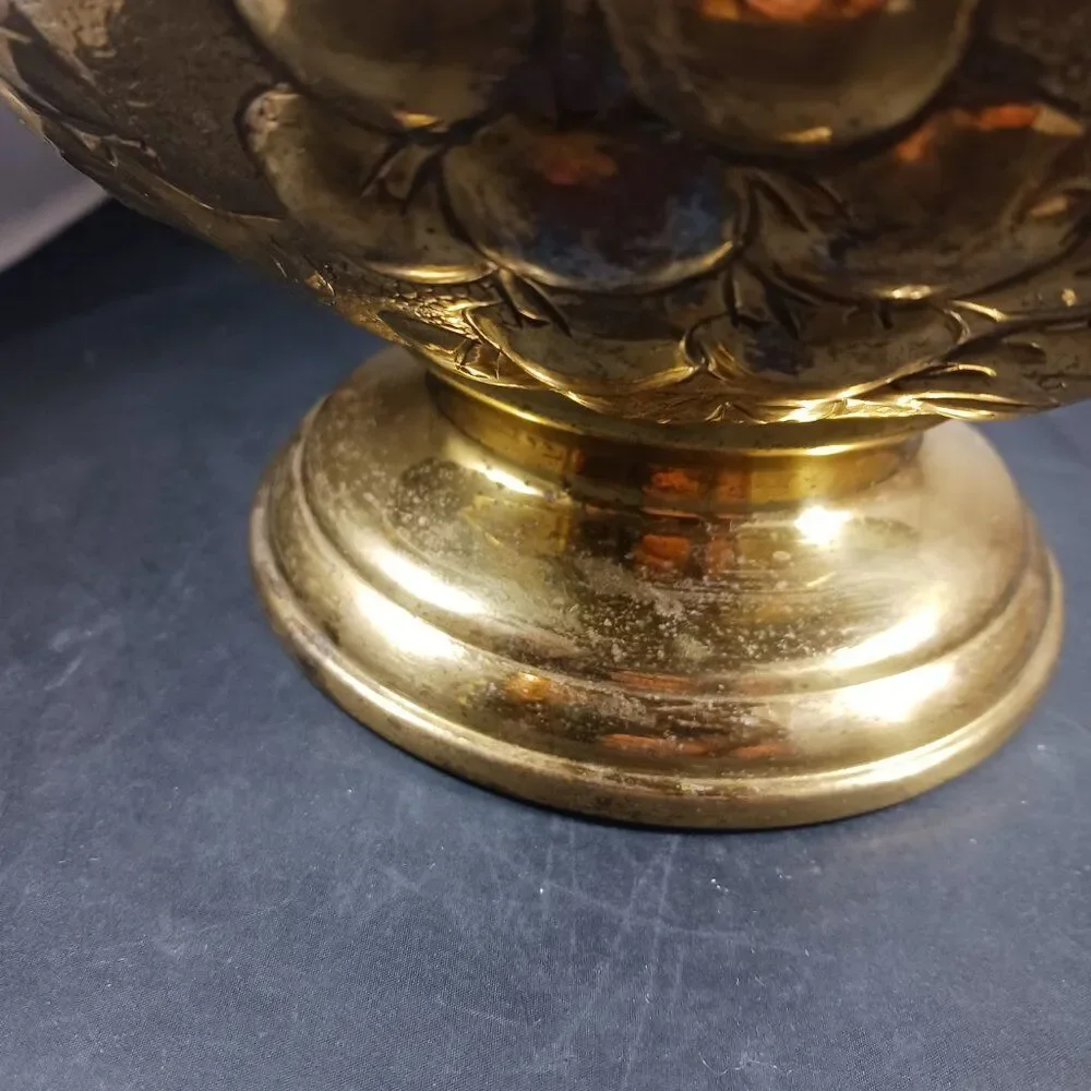 Brass Vintage Pedestal Large Bowl
